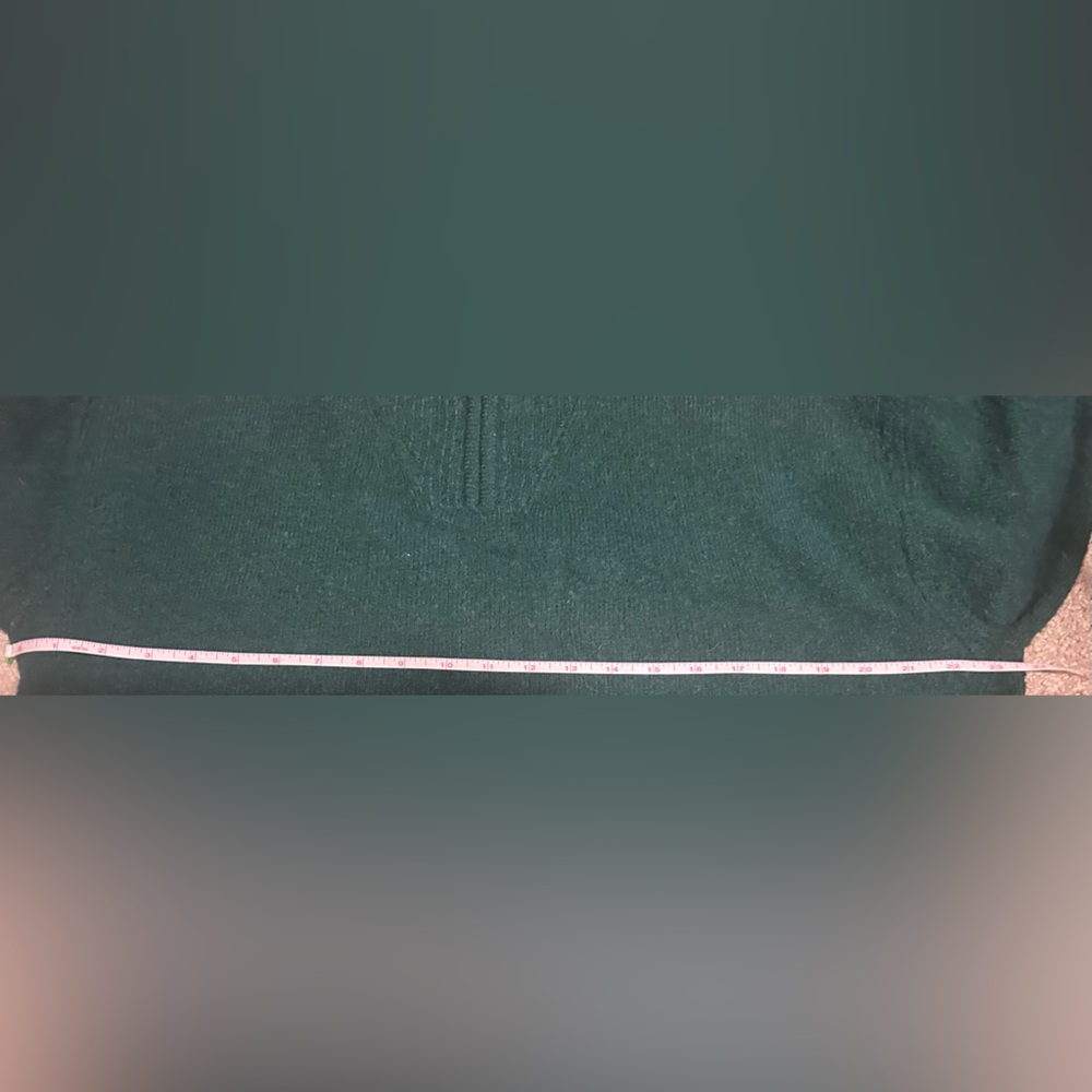 J Crew  Forest Green Relaxed Zip-Up Stretch Sweater - Picture 7 of 8